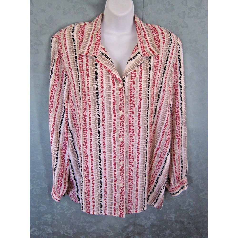 Prima Anna Women's Shirt Plus Size 22W Print Top
